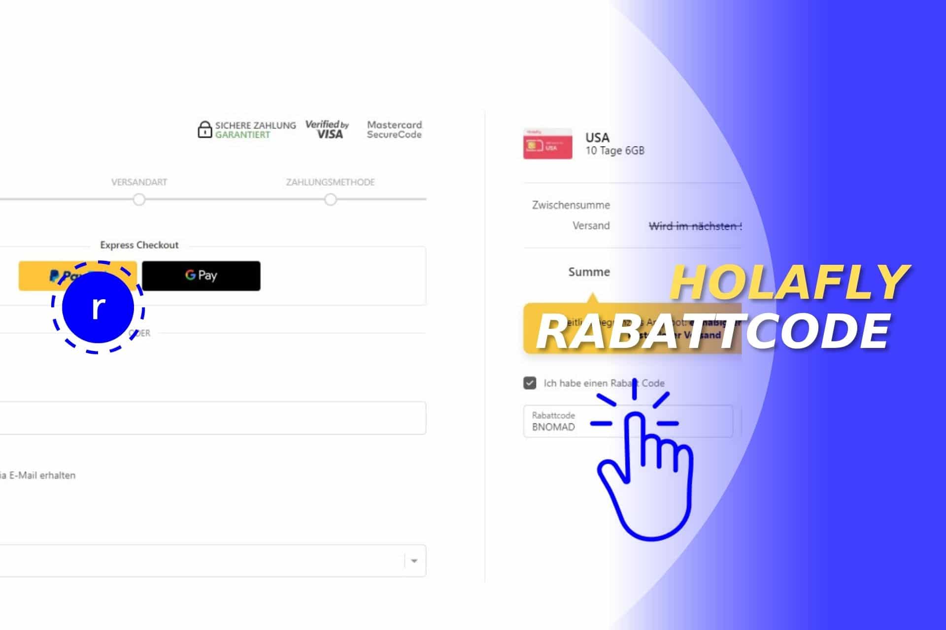 rabattcode holafly bnomad handy prepaid shop schritte datentarif