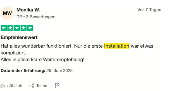 Airalo Nutzermeinung auf Trustpilot