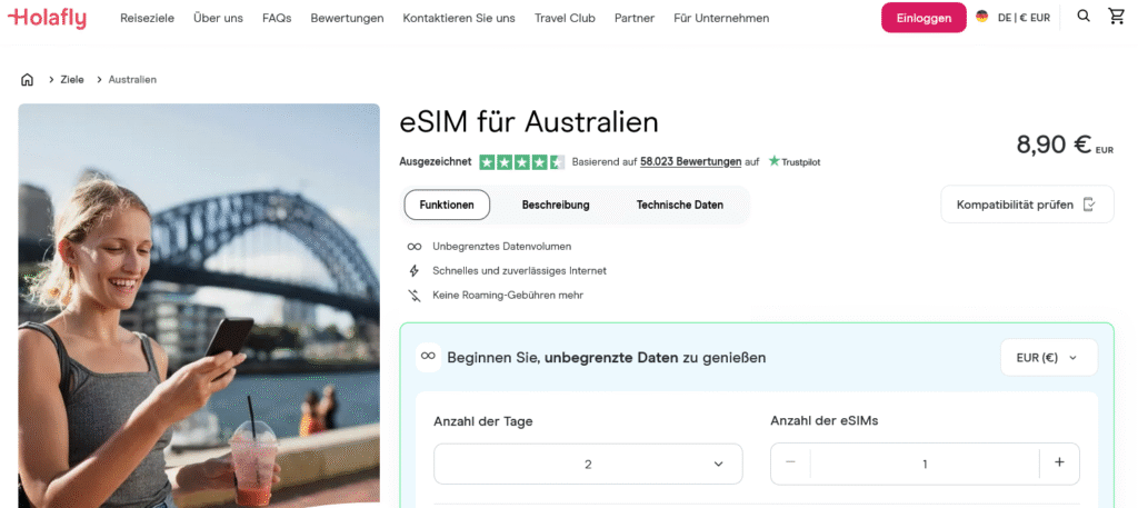 Holafly – eSIM-Anbieter Australien im Vergleich 2025