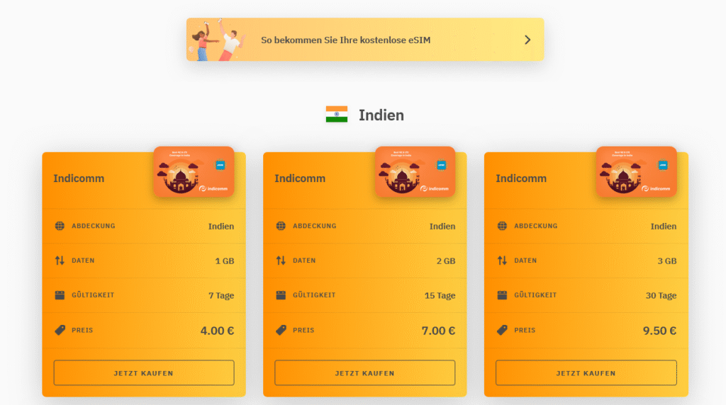 eSIM-Anbieter Indien: Airalo