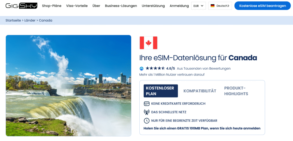 eSIM-Anbieter Kanada: GigSky