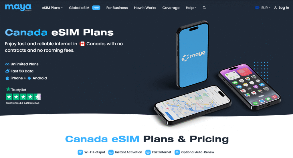 eSIM-Anbieter Kanada: Maya Mobile