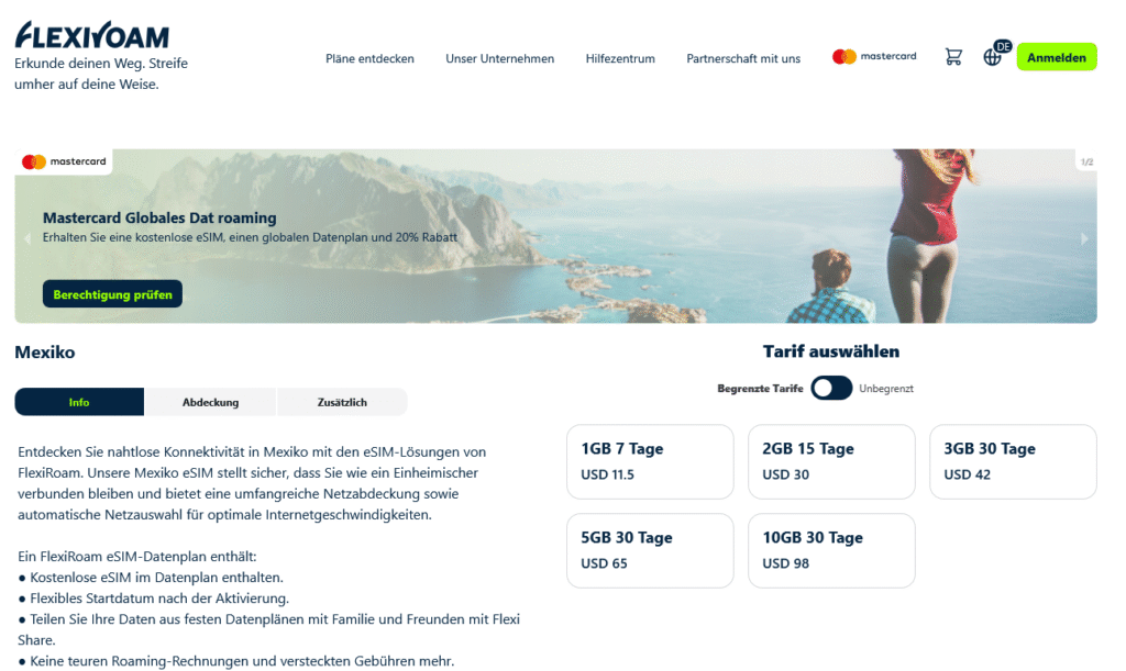 eSIM-Anbieter Mexiko: FlexiRoam