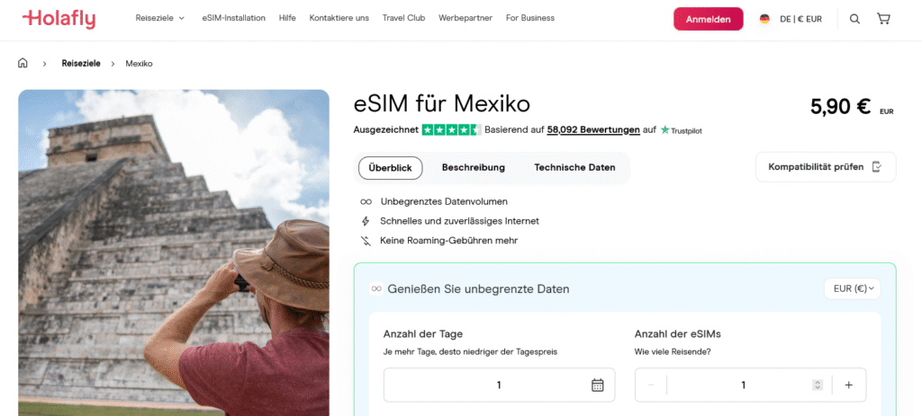 eSIM-Anbieter Mexiko: Holafly