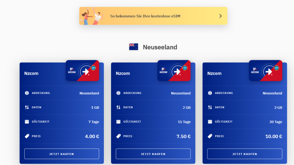 eSIM-Anbieter Neuseeland: Airalo