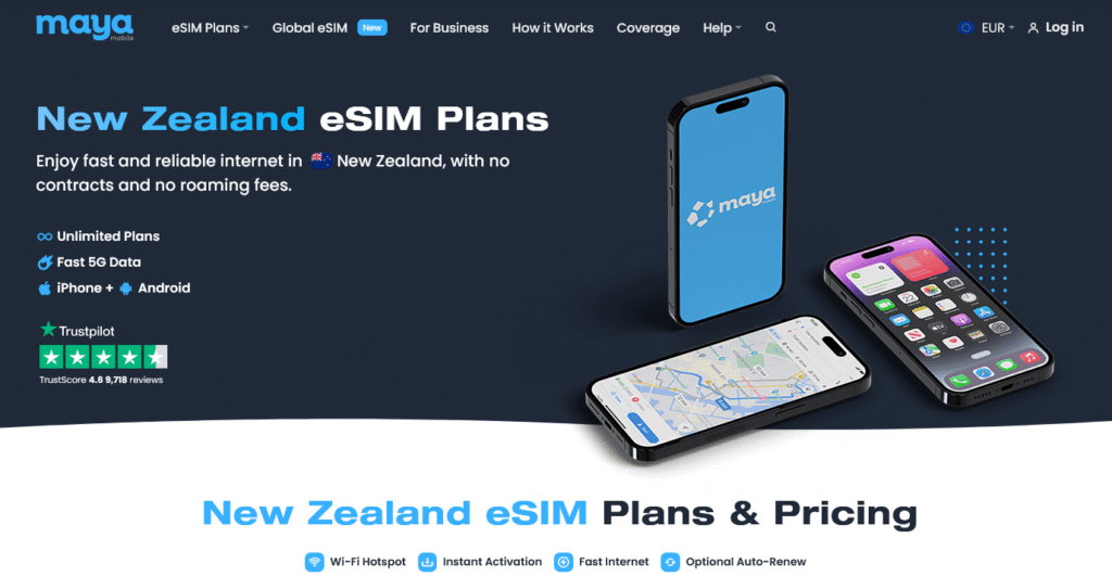 eSIM-Anbieter Neuseeland: Maya Mobile
