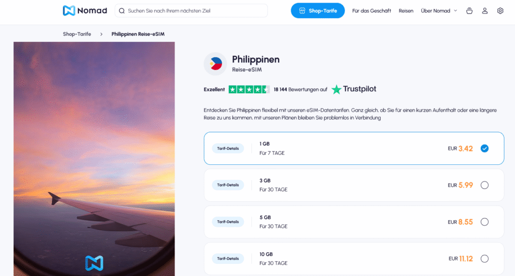 eSIM-Anbieter Philippinen: Nomad