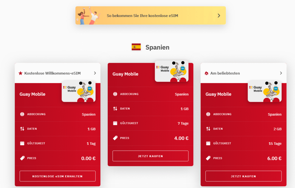 eSIM-Anbieter Spanien: Airalo