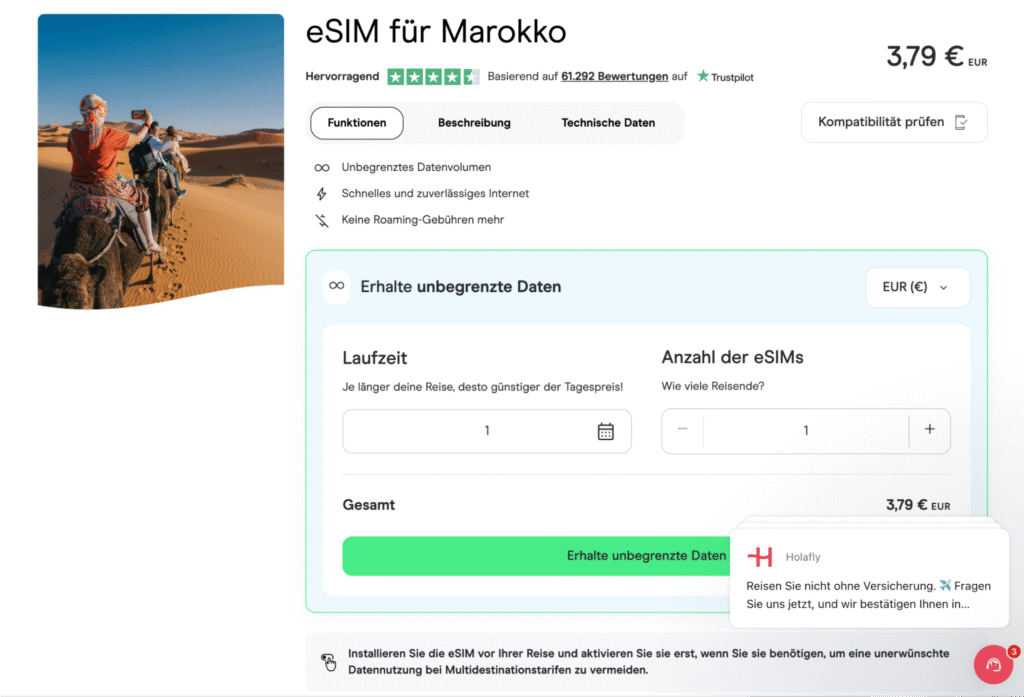 eSIM Marokko Holafly