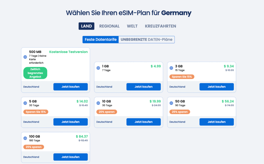 eSIM-Anbieter Deutschland: Yesim
