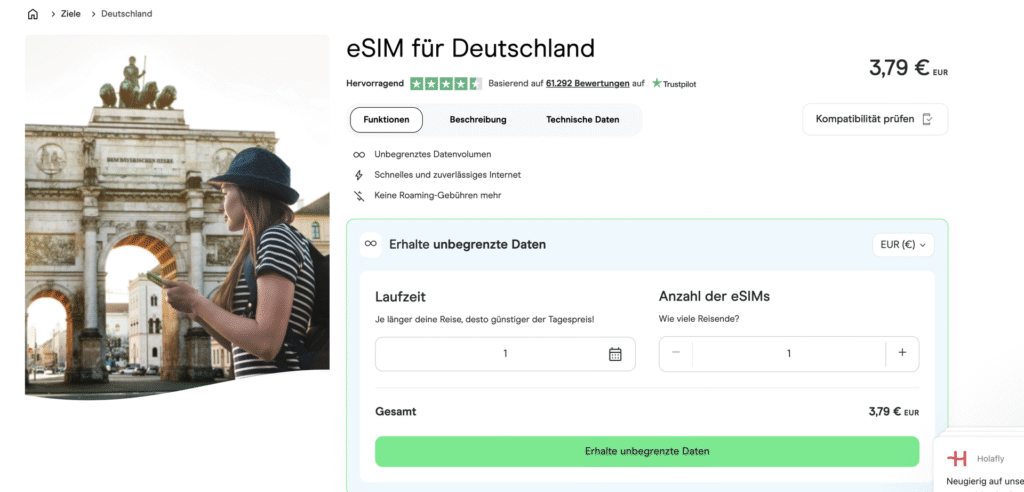 eSIM-Anbieter Deutschland: Holafly