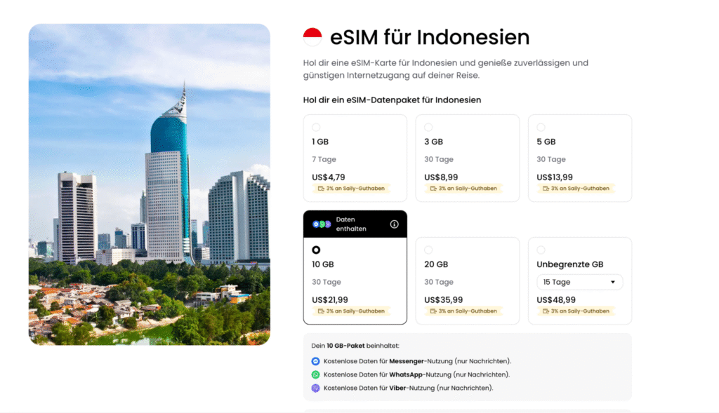 eSIM Bali Saily – günstige Tarife und sichere Verbindung