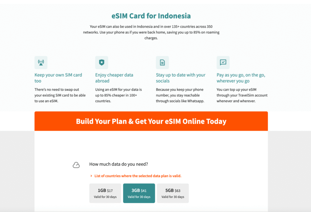 eSIM Bali TravelSIM – mit Telefonnummer und flexiblen Optionen