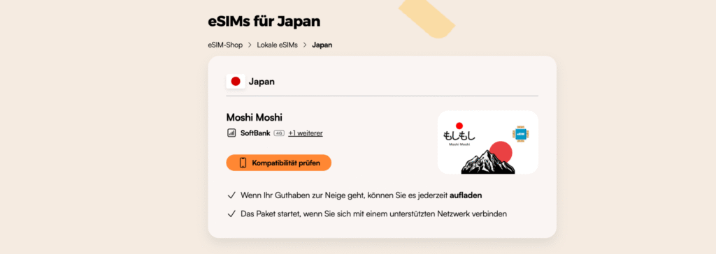 eSIM Japan Airalo – günstige Pay per GB Tarife mit stabiler Netzabdeckung