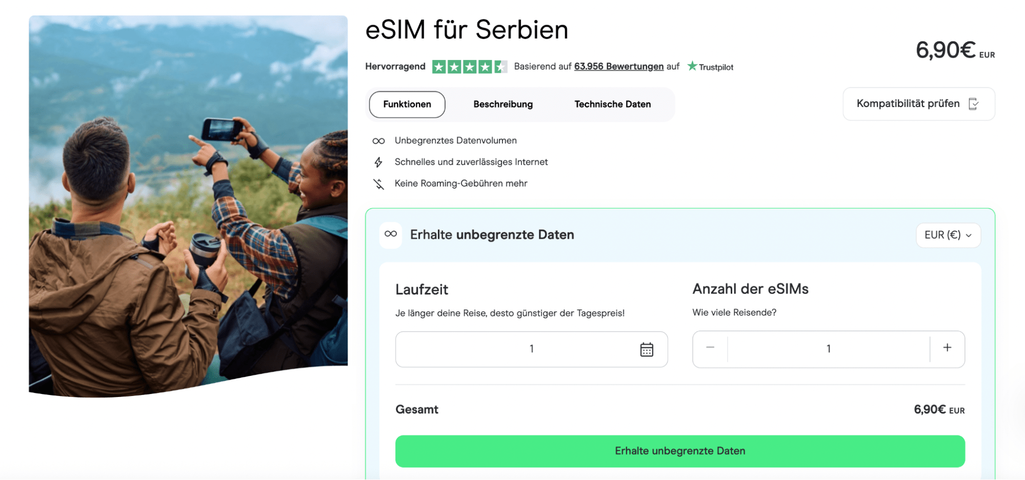 eSIM Serbien Holafly – unbegrenztes Datenvolumen und 24/7 Support