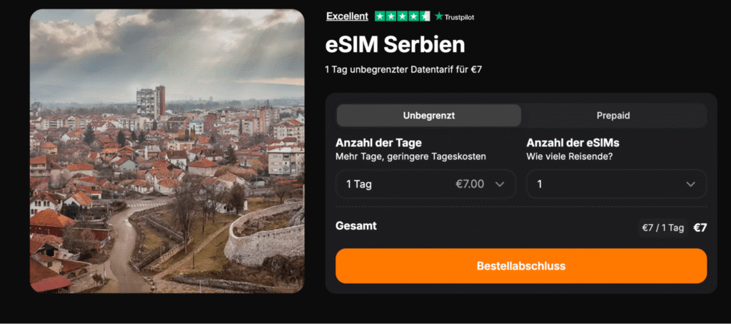 eSIM Serbien Yesim – flexible Aktivierung und unbegrenzte Optionen