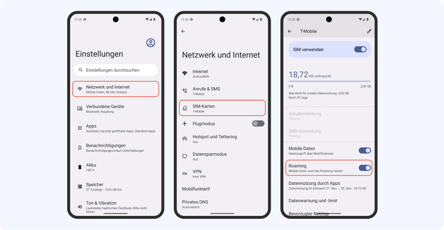 Roaming bei der Telekom auf Android aktivieren – Datenroaming einschalten