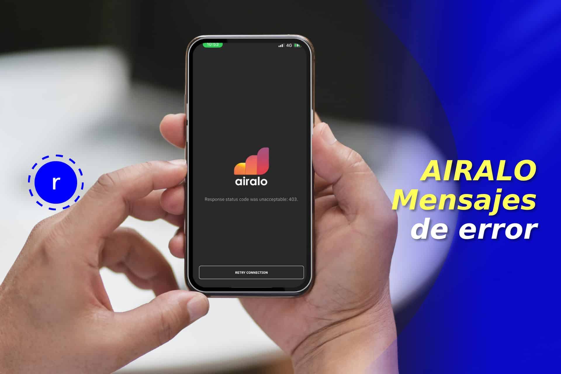 Airalo mensajes de error