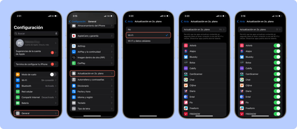 Pasos para actualizar apps automáticamente en iOS