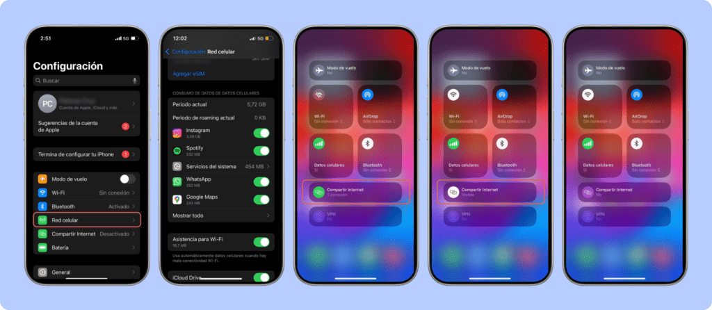 Cómo controlar el uso de datos al compartir (iPhone, pasos)