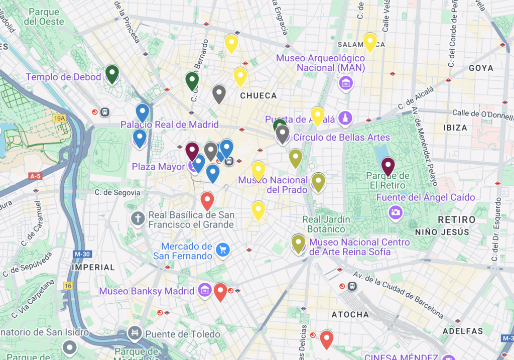 mapa interactivo de Madrid
