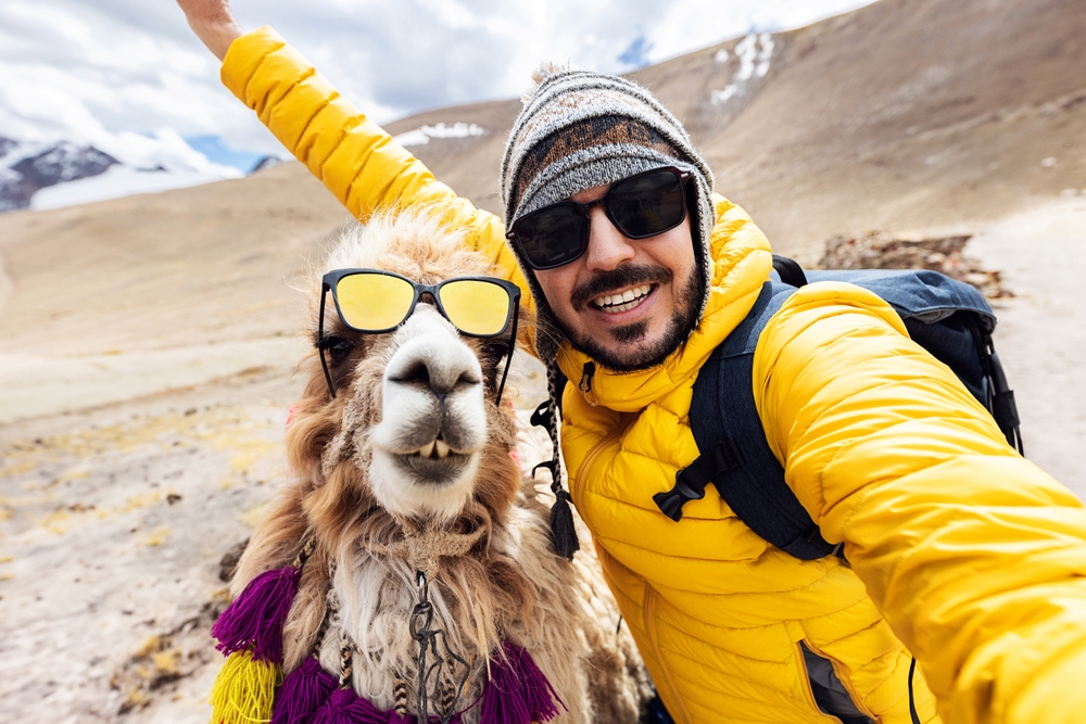 selfie con llama