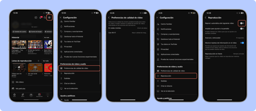 Configuración de ahorro de datos paso a paso en iPhone