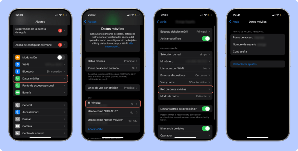 APN CONFIGURACIÓN IPHONE PASO 1