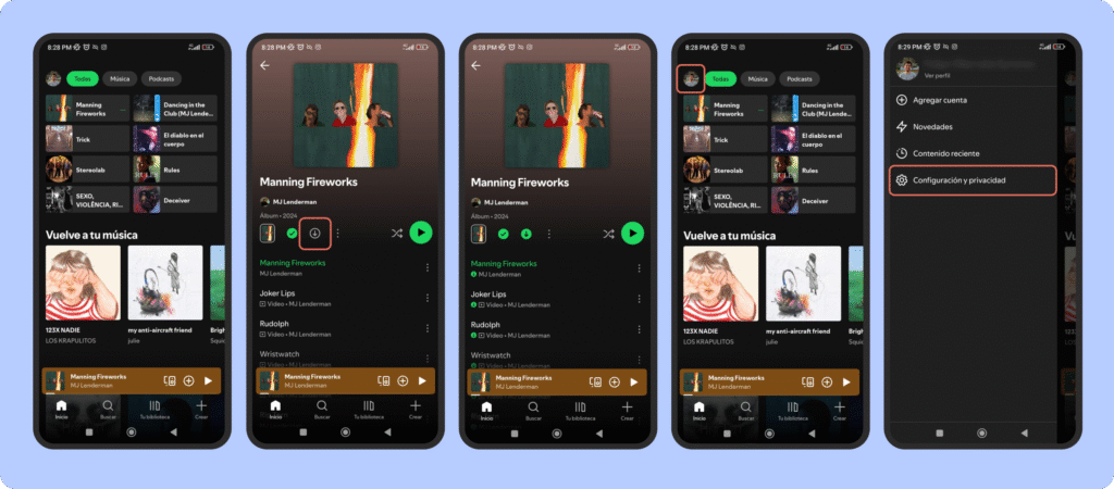como escuchar musica sin conexion en spotify (1)