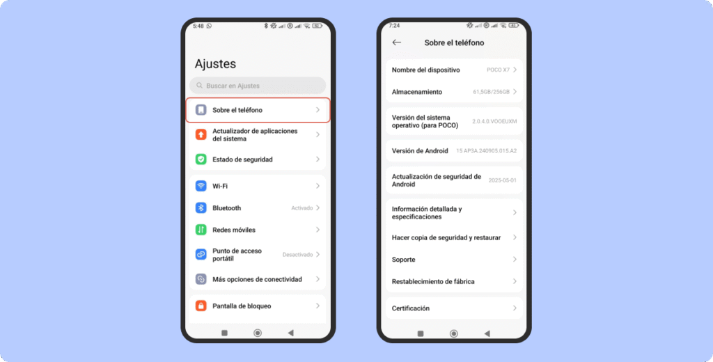 3 causas_4. Actualización pendiente del sistema operativo o del software del operador - Android