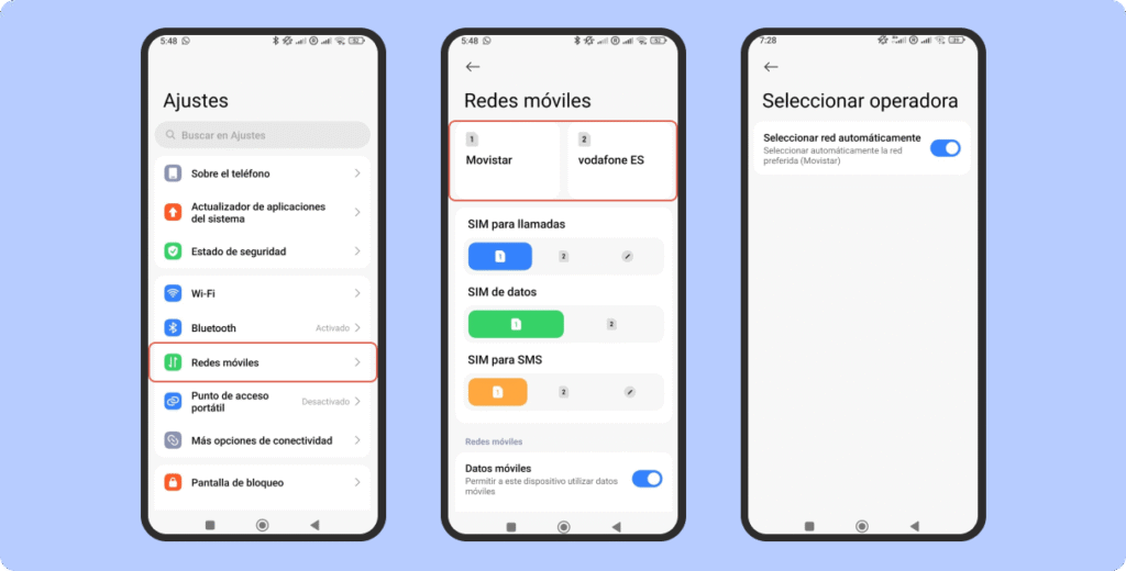 Soluciones rápidas_3.Selecciona la red automáticamente - Android