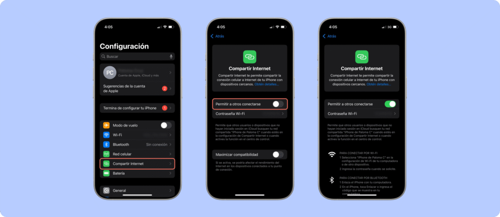 Cómo activar tethering paso a paso en iphone (pantallazos)