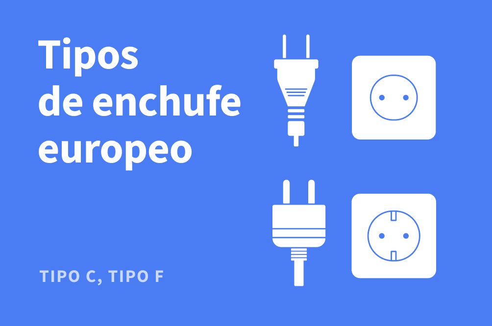 Imagen tipo vector de tipos de enchufe europeo, tipo c y tipo f