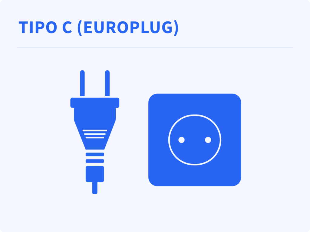 Infografía de MyRoami con vector del enchufe tipo C