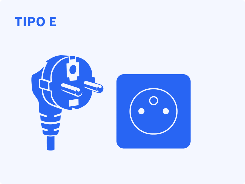 Ilustración de frente del enchufe tipo E
