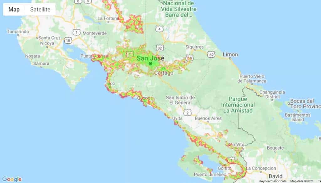 internet costa rica forfait mobile itinerance prepayee