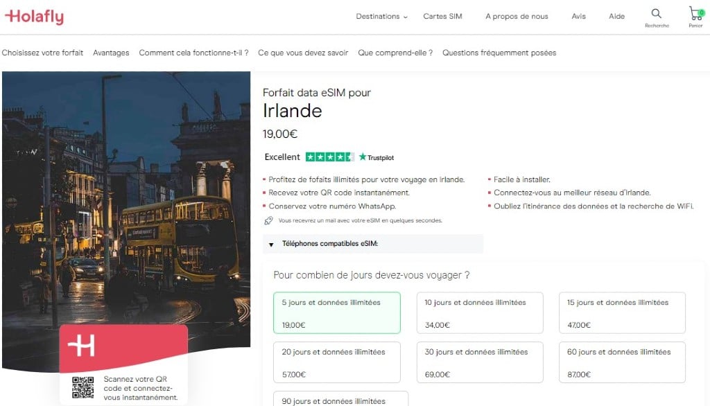 internet irlande forfait mobile itinerance prepayee