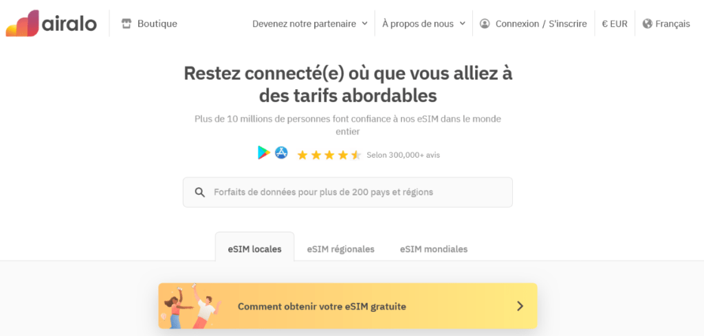 Fournisseur eSIM pour la Suisse – Airalo