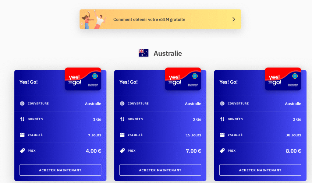 Fournisseurs eSIM Australie&nbsp;: Airalo