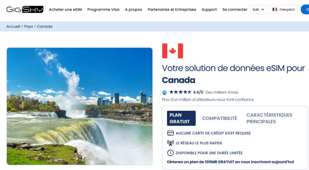 Fournisseurs eSIM Canada&nbsp;: GigSky