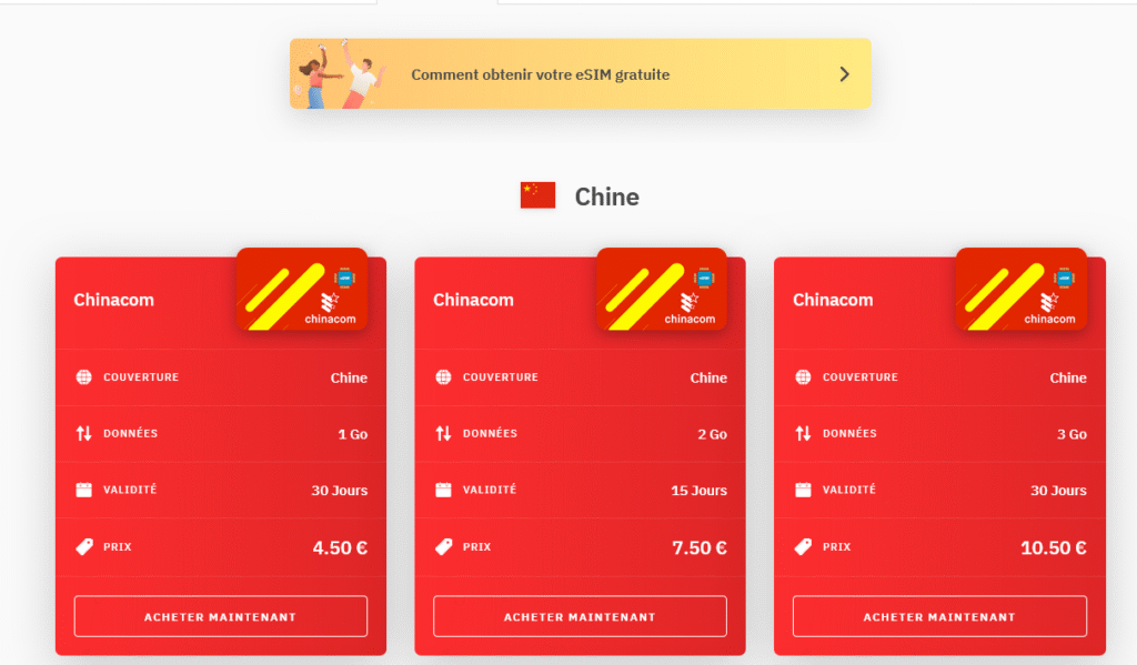 Fournisseurs eSIM Chine&nbsp;: Airalo