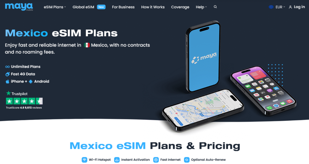 Fournisseurs eSIM Mexique&nbsp;: Maya Mobile