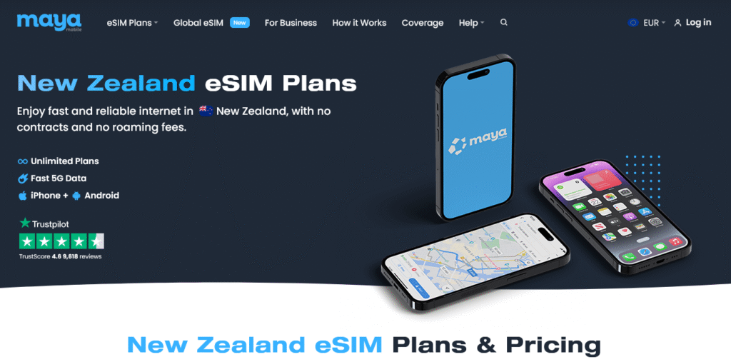 Fournisseurs eSIM Nouvelle-Zélande&nbsp;: Maya Mobile