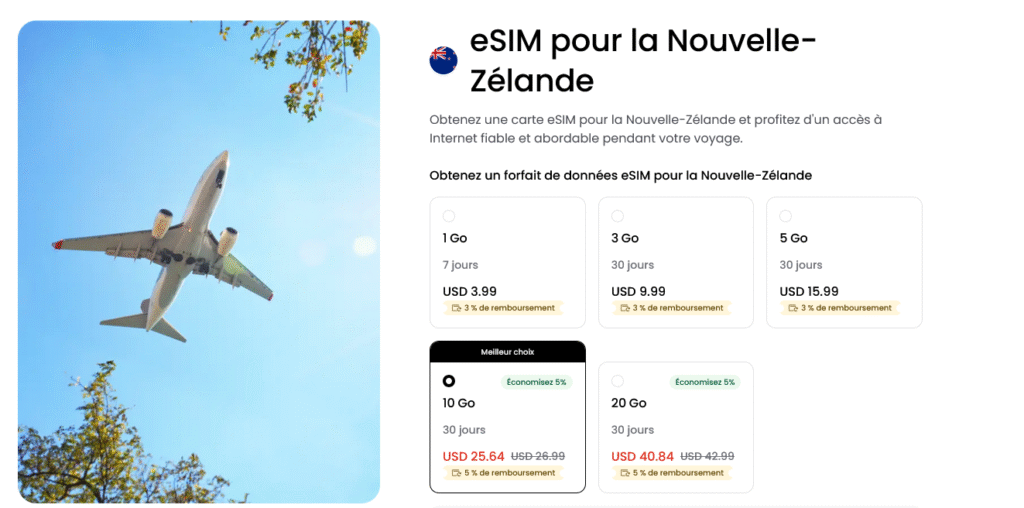Fournisseurs eSIM Nouvelle-Zélande&nbsp;: Saily