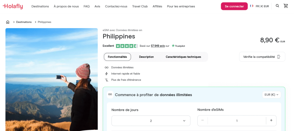 Fournisseurs eSIM Philippines : Holafly