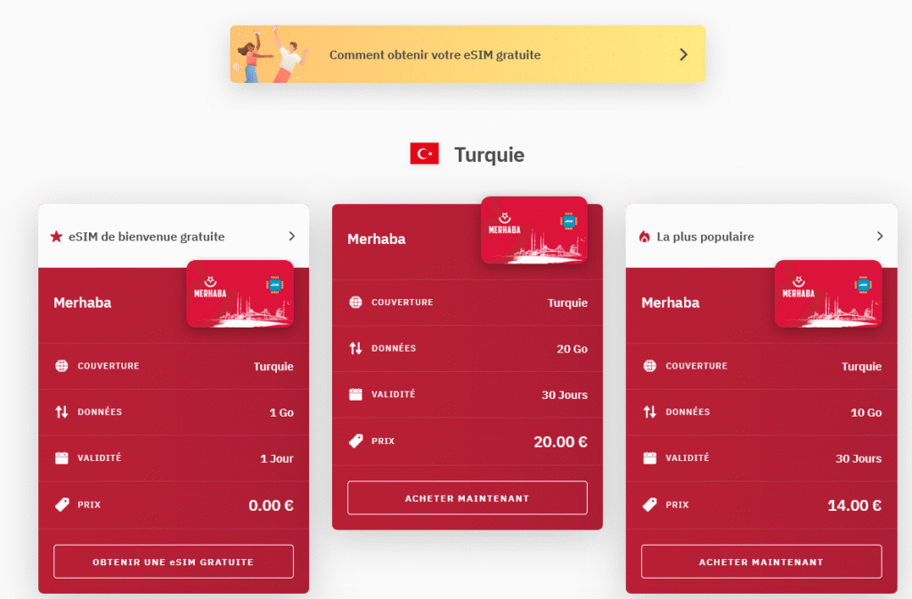 Fournisseurs eSIM Turquie&nbsp;: Airalo