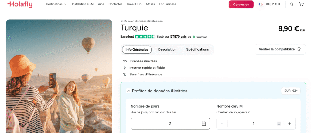 Fournisseurs eSIM Turquie&nbsp;: Holafly