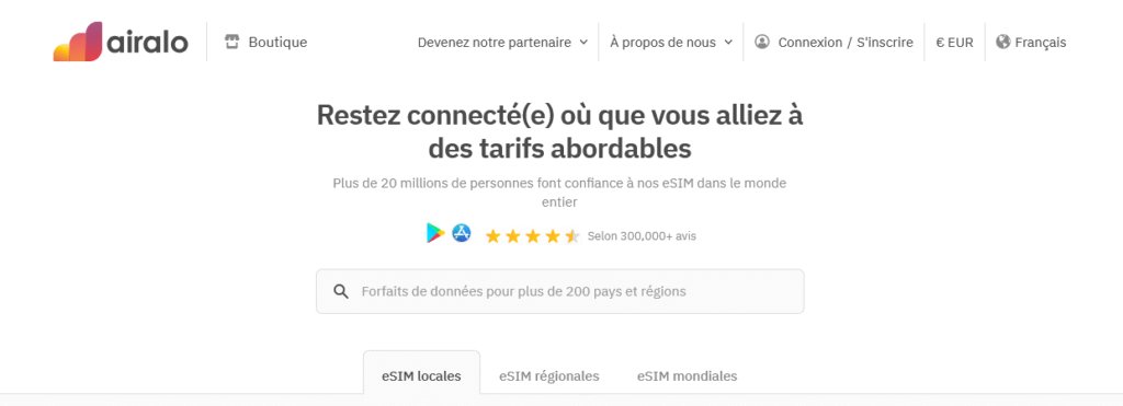 eSIM Airalo Portugal – options variées de data pour tous les besoins