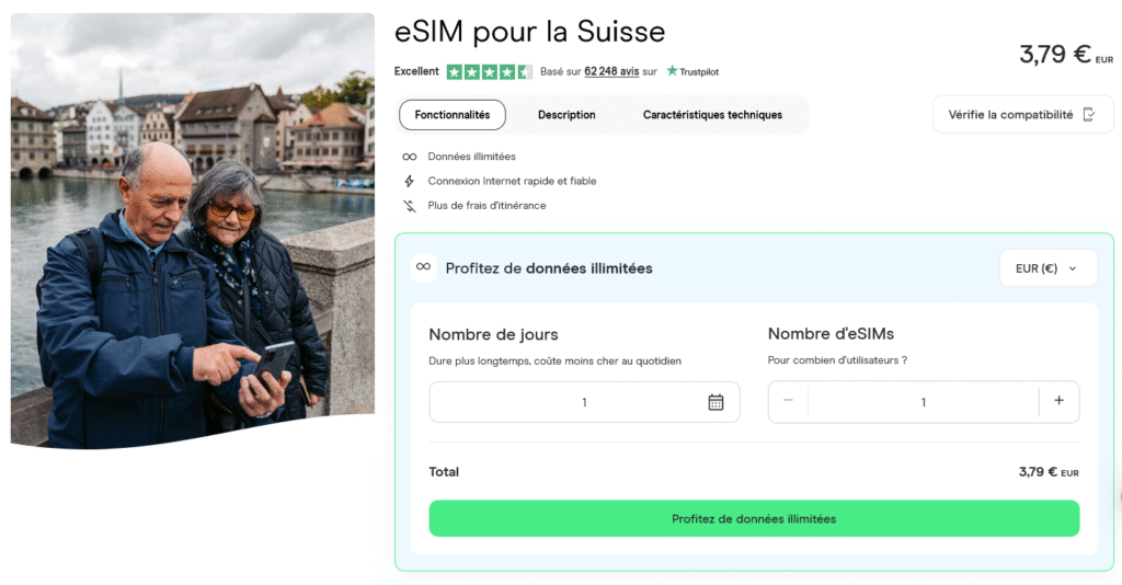 Holafly eSIM Suisse – données illimitées sans restriction, meilleur choix pour voyageurs connectés