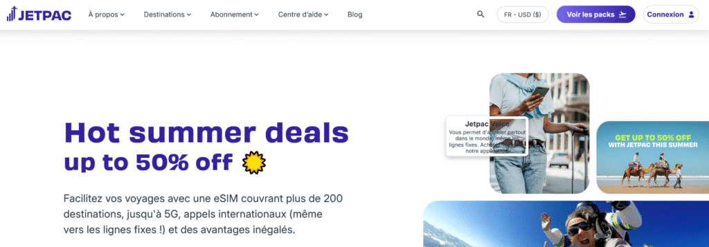 eSIM Jetpac Portugal – forfaits flexibles pour voyageurs